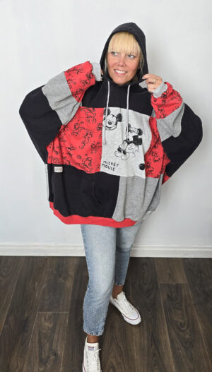 Bluza oversize large patchwork "Cartoon Mickey Mouse"