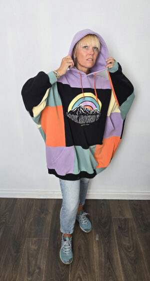 Bluza oversize large patchwork "Rainbow mountain"