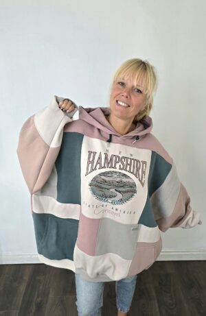 Bluza damska handmade oversize large patchwork "Boho landscape"