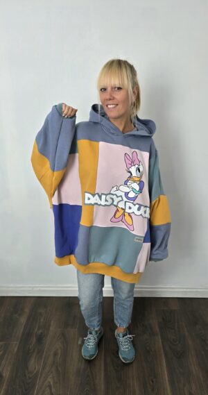 Bluza damska handmade oversize large patchwork "Daisy Duck"