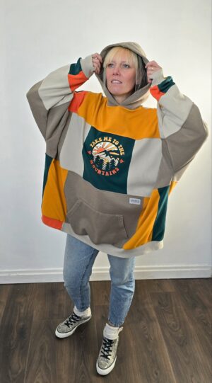 Bluza oversize large patchwork "Mountains sunset"