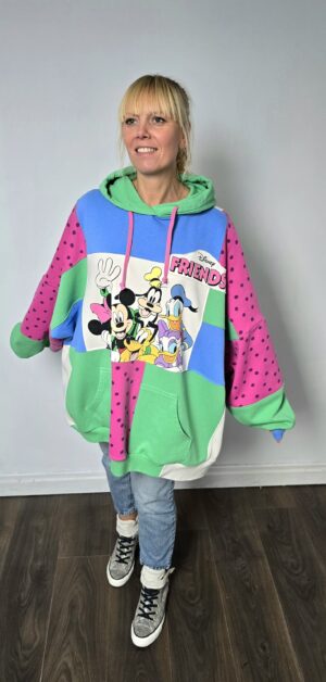 Damska bluza oversize large patchwork "Mickey Mouse and Friends"