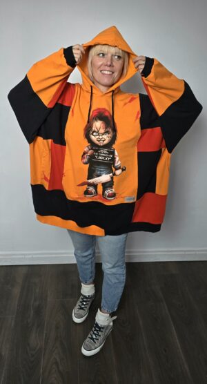 Damska bluza oversize large patchwork "Laleczka Chucky"