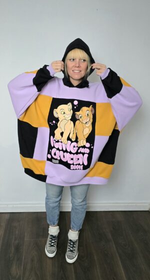 Damska bluza oversize large patchwork "Simba & Nala"