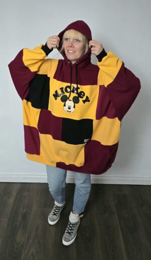 Damska bluza oversize large patchwork „Magic Mickey Mouse”