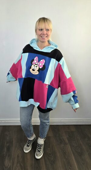 Damska bluza oversize large patchwork "Blue Minnie"
