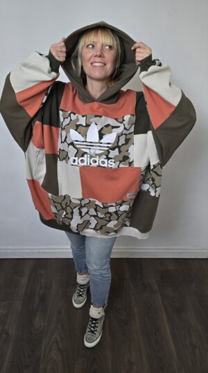 Damska bluza oversize large patchwork "Earth natural"