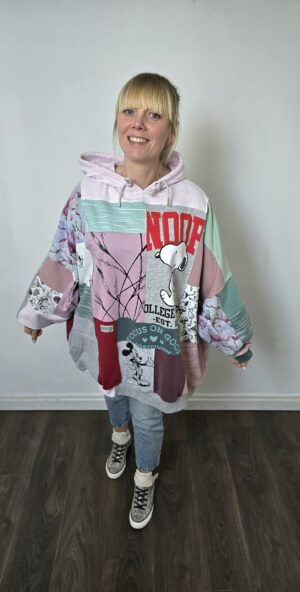 Damska bluza oversize large patchwork "Childhood nostalgia"