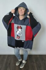 Damska bluza oversize large patchwork "Jeans Minnie"