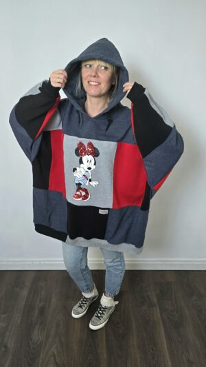Damska bluza oversize large patchwork "Jeans Minnie"