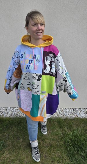 Damska bluza oversize large patchwork "Sweet childhood"