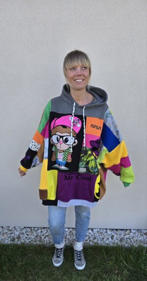 Damska bluza oversize large patchwork "Colors of New York"