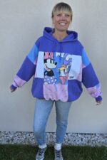 Damska bluza oversize patchwork "Violet girlfriend"