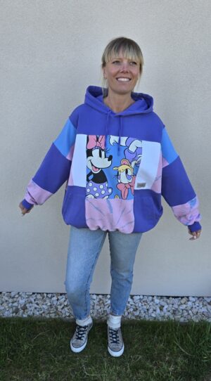 Damska bluza oversize patchwork "Violet girlfriend"